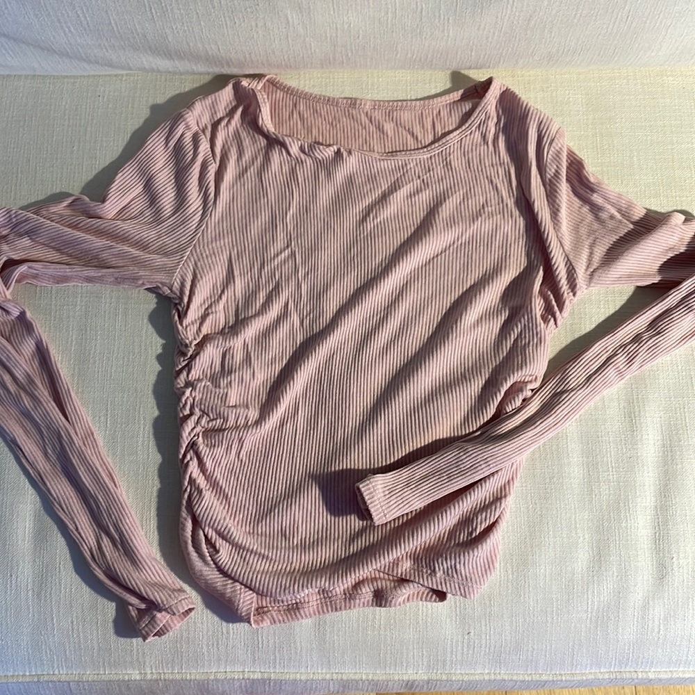 Alo yoga pink long sleeve top (size small)